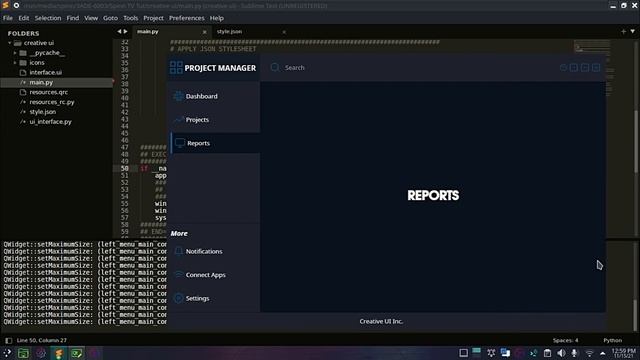 Simple User Interface With Side Menu And Navigation Pages | QT PYQT PYSIDE QT DESIGNER смотреть онлайн