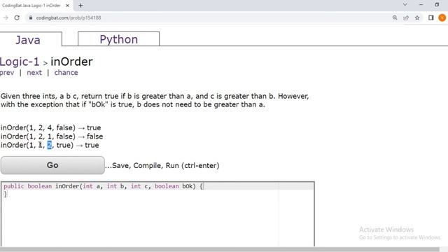 Coding bat Java Logic-1 (inOrder) || Basic boolean logic puzzles -- if else && || !. смотреть онлайн