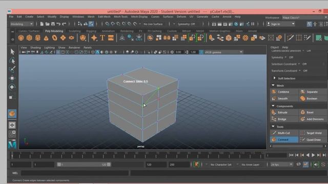 Maya 2020---How to use connect component tool in maya 2020 tutorial for beginner смотреть онлайн