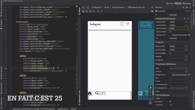 Créer l'application Instagram en JAVA || Android Studio PARTIE 1( la barre d'items) смотреть онлайн