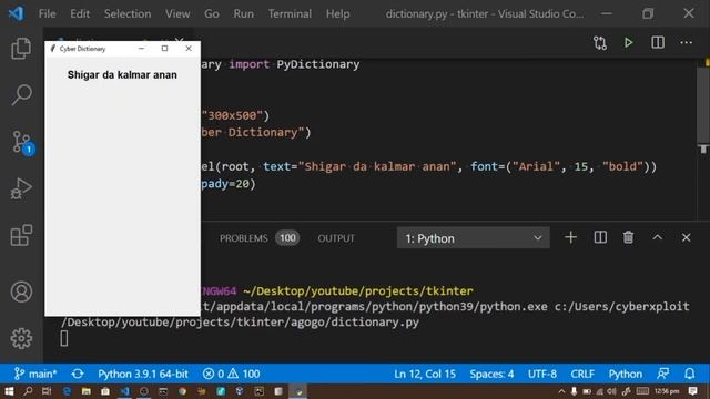 Hada Dictionary da Tkinter a python |Hada GUI apps a Tkinter смотреть онлайн