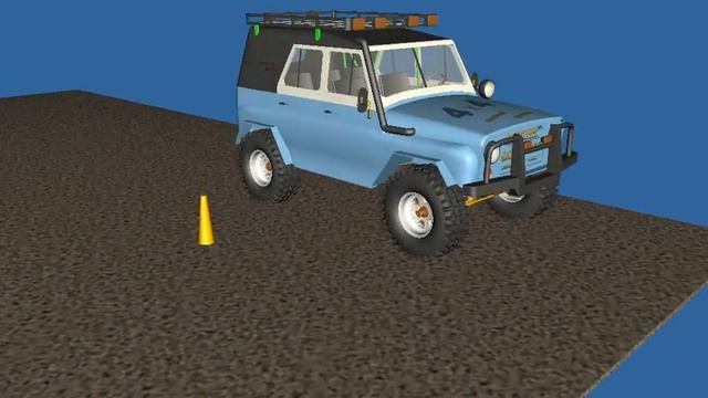 UAZ jeep T-FLEX CAD 3D model dynamic imitation смотреть онлайн