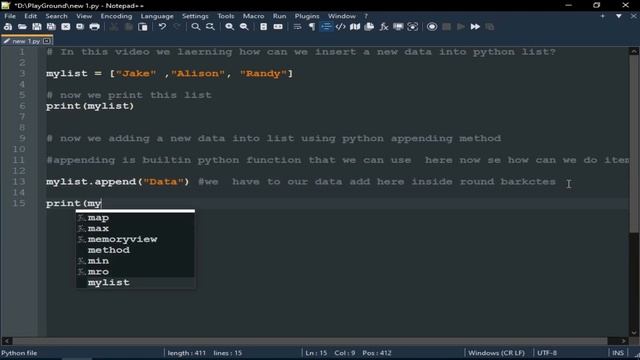 Insert into Python List | Append Method смотреть онлайн