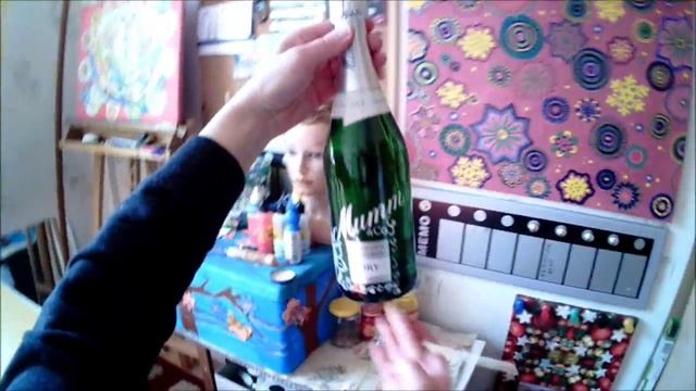 Уроки письма. Как расписать бутылку в подарок. смотреть онлайн