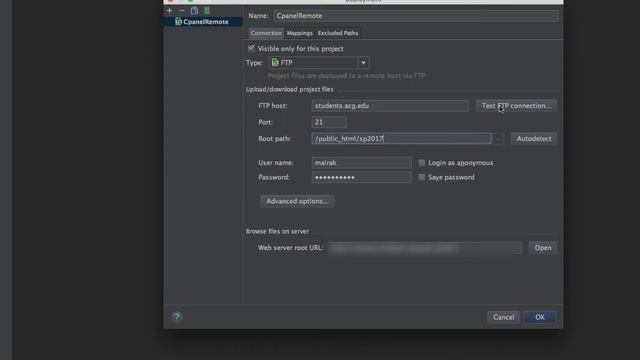Setup PHPStorm With FTP Deployment to Cpanel and MySQL database смотреть онлайн
