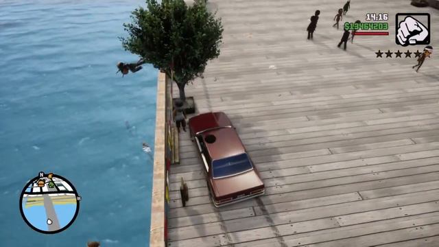 Making People Jump Off The Pier!!! - GTA San Andreas Definitive Edition смотреть онлайн