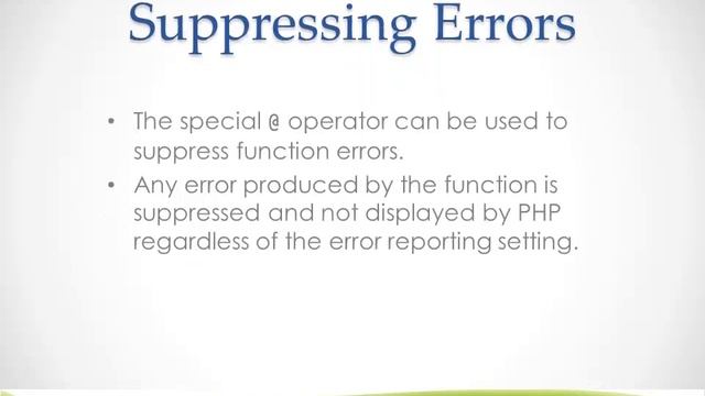 PHP - Introduction to PHP Error Handling смотреть онлайн