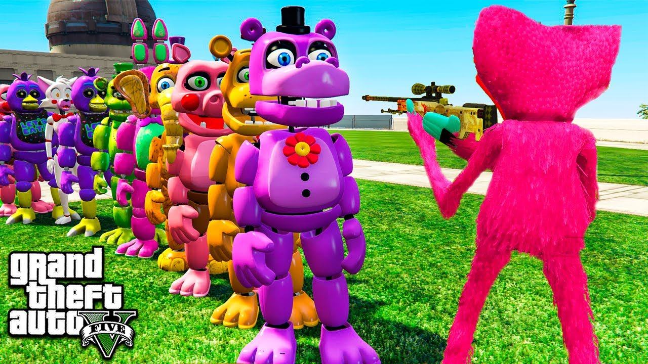 ГТА 5 СКОЛЬКО АНИМАТРОНИКОВ ФНАФ СМОЖЕТ УБИТЬ 1 ПУЛЯ ? в GTA 5 МОДЫ! FNAF ОБЗОР МОДА ИГРЫ ВИДЕО MODS смотреть онлайн