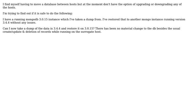 Databases: Restoring the database dump of a newer version to an older version of mongodb смотреть онлайн