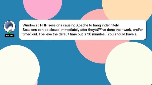 Windows : PHP sessions causing Apache to hang indefinitely смотреть онлайн