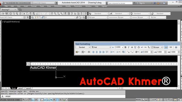 AutoCAD Khmer Tutorial Part 19 : Command Mtext, Dtext, Text Style смотреть онлайн