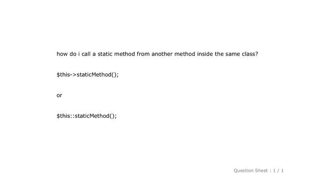 PHP : call a static method inside a class? смотреть онлайн