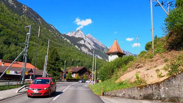 Interlaken - Grindelwald, Switzerland - Summer Car Driving 5K UHD Video