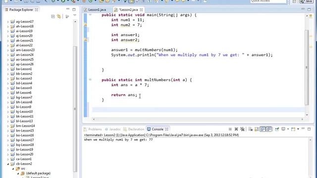 Java Programming Tutorial 02 - Adding Parameters to a Method & Returning Values смотреть онлайн