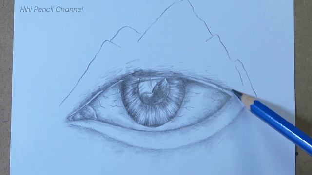 How to Draw Mountain Landscape Scenery Step by Step | Eye Pencil Drawing смотреть онлайн