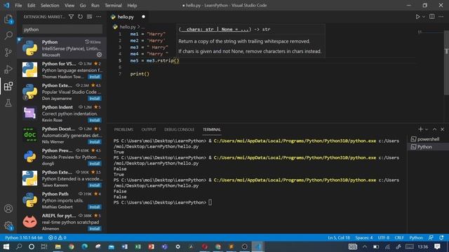 Supprimer les espaces chaine de caractères - Python 13 смотреть онлайн