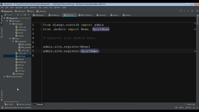 Learn Django (2. 1) - Registering Django Database Models To Admin Panel #8 смотреть онлайн