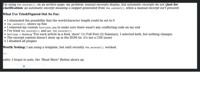 Wordpress: Automatic Excerpt Not Working смотреть онлайн