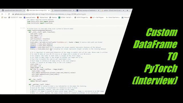 Developing Custom PyTorch Dataloader || PyTorch || Python смотреть онлайн