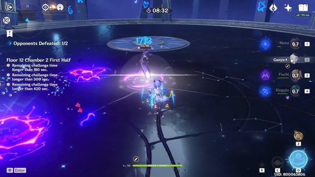 Genshin Impact - New Abyss Buff - Mona Ganyu Fischl Xingqiu Floor 12 Gameplay смотреть онлайн