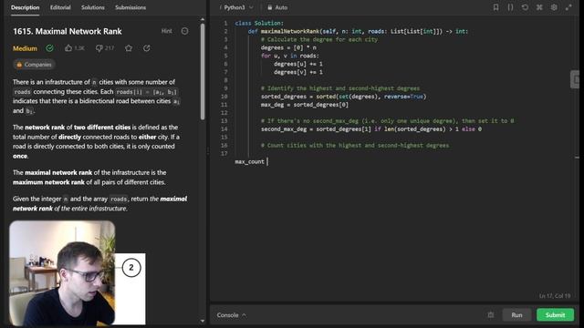 Unlock O(n+r) - LeetCode 1615. Maximal Network Rank | Deep Dive in Python смотреть онлайн