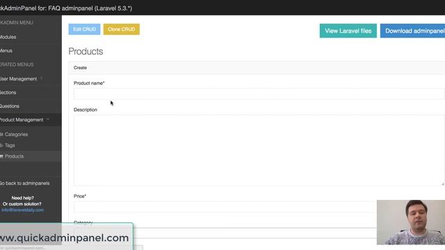 New in QuickAdmin: Product Management module смотреть онлайн