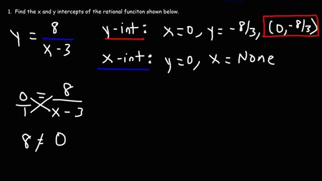 How To Find The X and Y Intercepts of a Rational Function | Algebra 2 смотреть онлайн