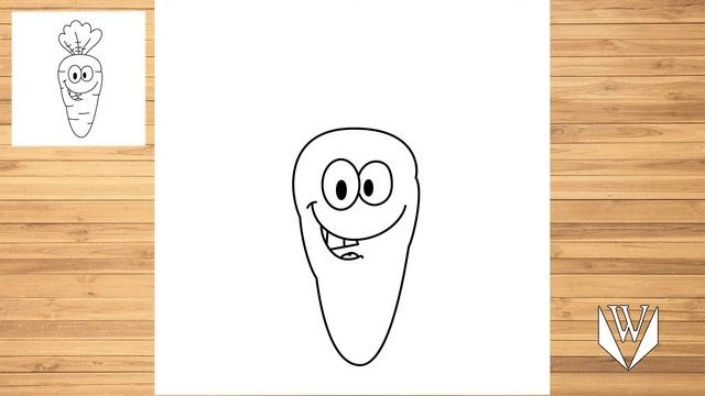 Как нарисовать милая морковь шаг за шагом, Easy Draw | Скачать бесплатно раскраски смотреть онлайн