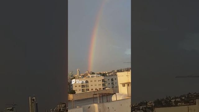 Кипр, Лимасол, радуга, тучи, вид из окна