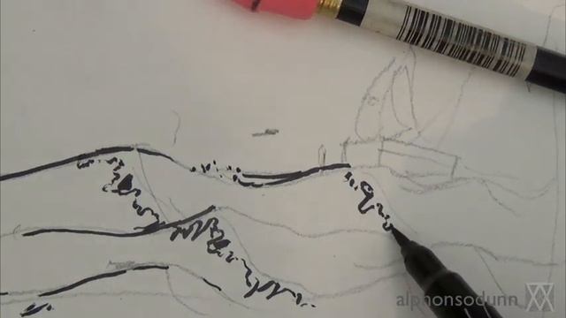 Pen and Ink Drawing Tutorial | How to draw water смотреть онлайн