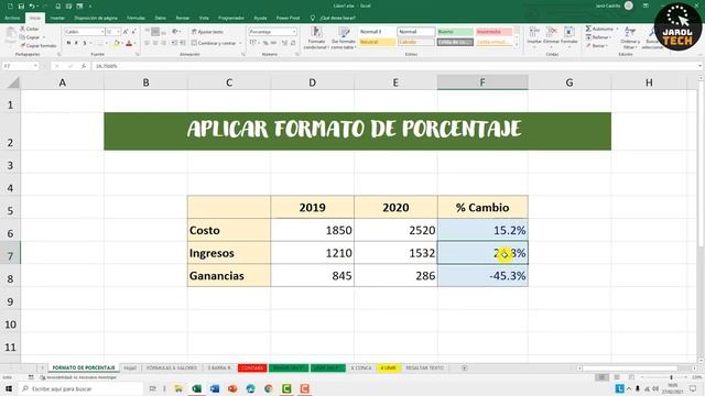 Como APLICAR FORMATO DE PORCENTAJE con y sin decimales en EXCEL - 3 distintas maneras смотреть онлайн