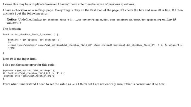 Wordpress: Settings API - Undefined Index when unchecking checkbox (2 Solutions!!) смотреть онлайн