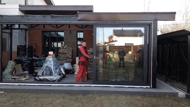 Панорманые раздвижные двери для террасы смотреть онлайн