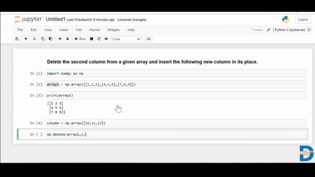Numpy Delete function and Insert function | Python Numpy Tutorial смотреть онлайн