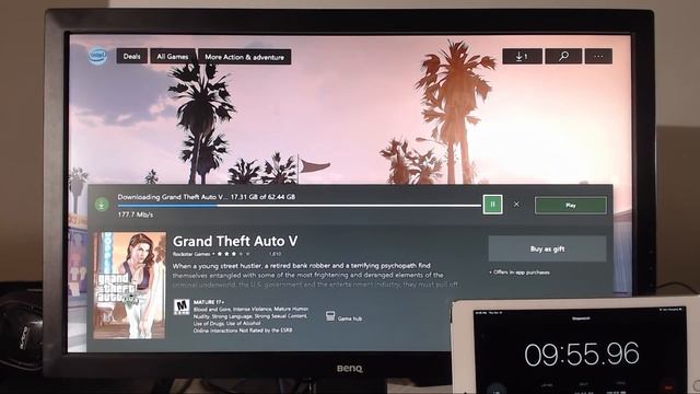 Downloading GTA 5 on XBOX ONE at 1000Mbps (Gigabit Fiber Optics Internet) смотреть онлайн