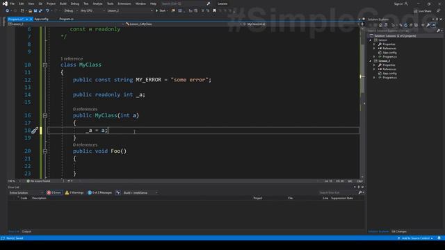 №88. C#. Const vs readonly смотреть онлайн