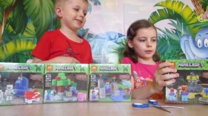 Лего MINECRAFT.Собираем конструктор (4 вида). Lego MINECRAFT.