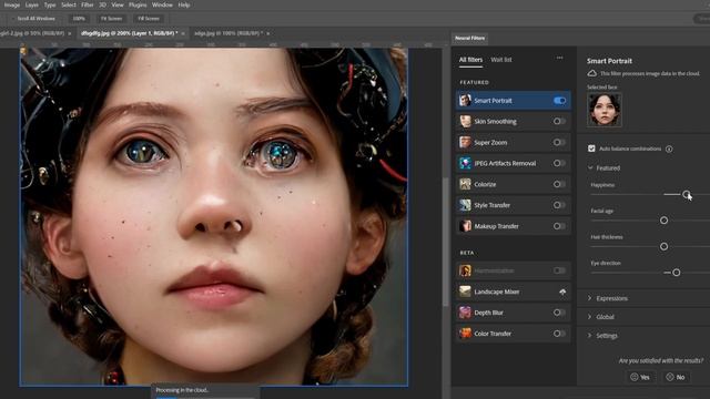 AI Art Face Restoration Tutorial (Artifact Removal) using Adobe Photoshop Neural Filters смотреть онлайн