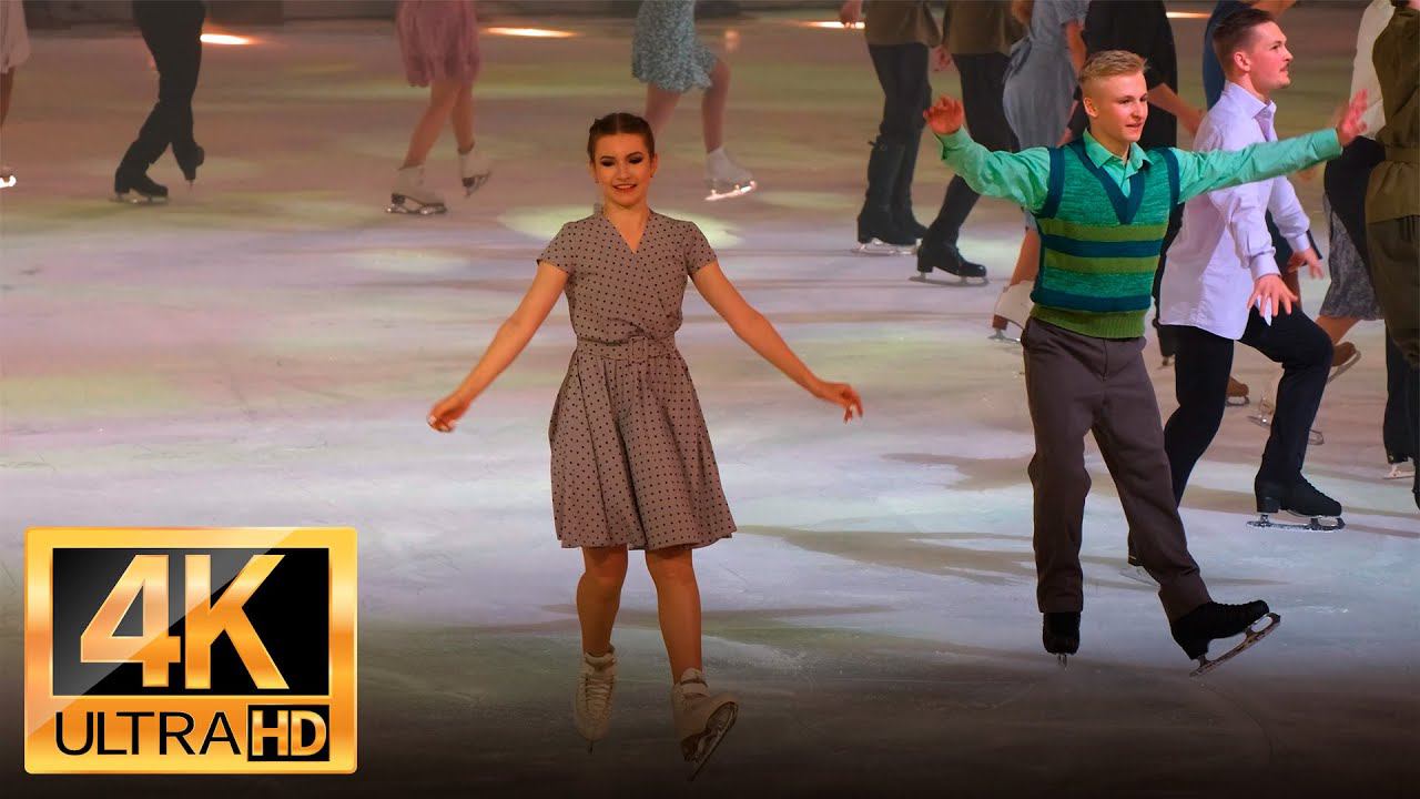 Финальный выход всех фигуристов на шоу "Чемпионы" Ильи Авербуха в Москве, "Калинка малинка" смотреть онлайн