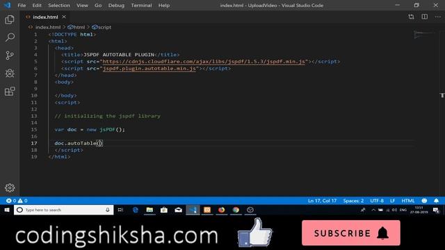 How to add Tables to PDF using jsPDF AutoTable Plugin - jsPDF Autotable Tutorial смотреть онлайн