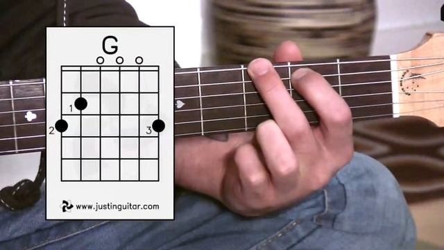 G Chord - Guitar For Beginners - Stage 3 Guitar Lesson - JustinGuitar [BC-131] смотреть онлайн