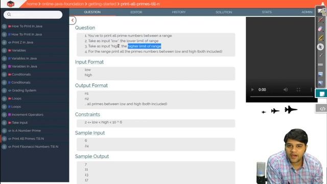 Print all Prime Numbers till N - Question | Java Foundation Course | Lecture 12 смотреть онлайн