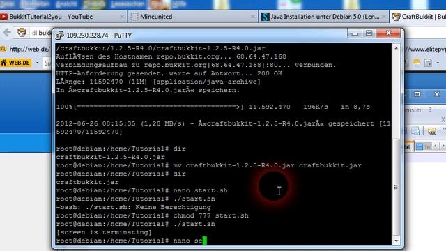 Minecraft Bukkit 1.2.5 unter Linux German Tutorial смотреть онлайн