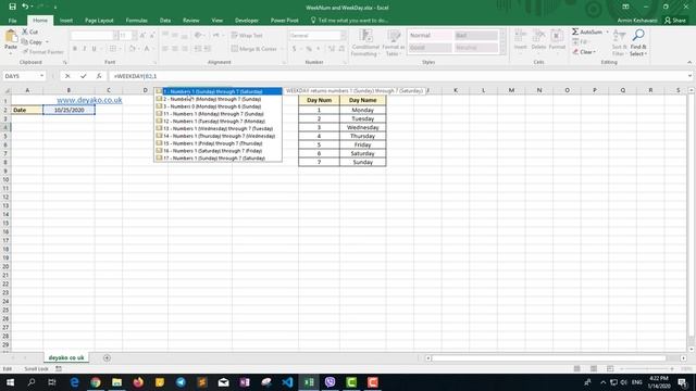 WeekNum and WeekDay functions in Excel смотреть онлайн