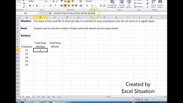 Excel Sum Across Sheets смотреть онлайн