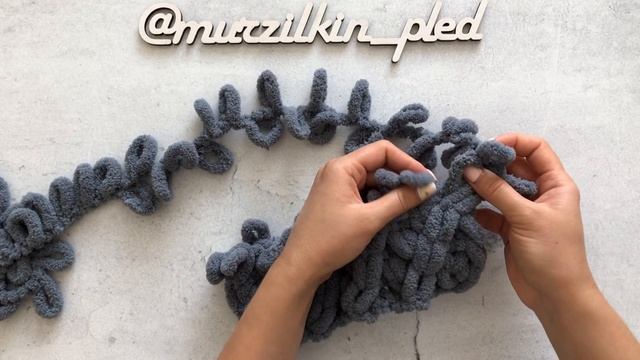 Узор для пледа «Горы» из Alize Puffy. Вязание руками, без спиц и крючка смотреть онлайн