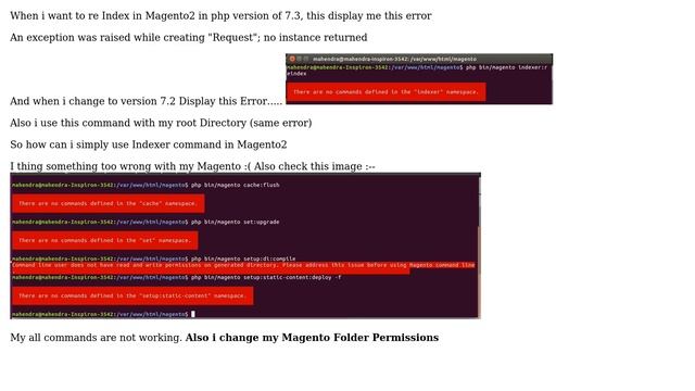 Magento: There are no commands defined in the "indexer" namespace. php 7.2 (ubuntu) смотреть онлайн