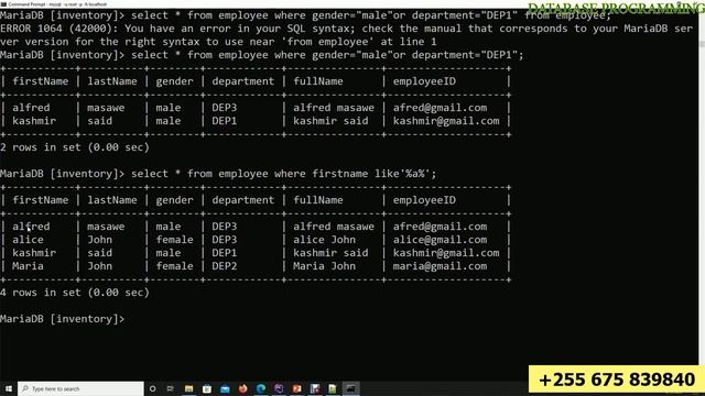 RELATIONAL DATABASE PROGRAMMING (RELATIONAL AND COMPARISON OPERATORS) PRACTICAL NO 7 смотреть онлайн