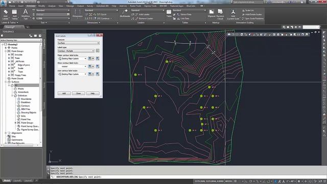 Civil 3D - Adding surface labels and adjusting point groups in a surface смотреть онлайн