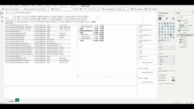 Power BI - How to Make a Simple Income Statement Part 1 смотреть онлайн